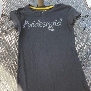 Bridesmaid black crystal t shirt